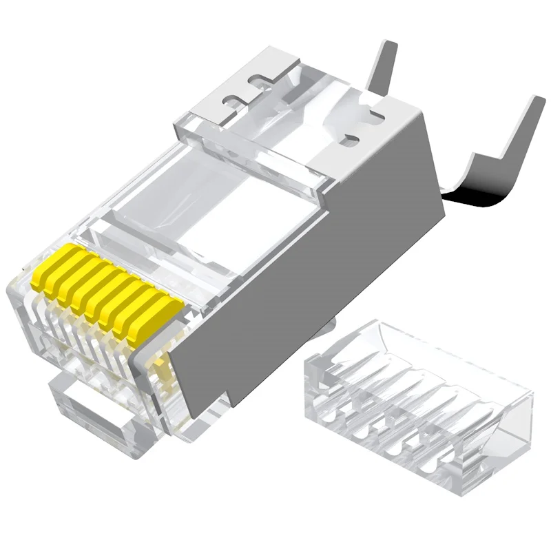 10pcs RJ45 Connector Network Cable Connector Cat6a Cat7 RJ45 plug shielded FTP 8P8C Network Crimp Connectors 1.5mm