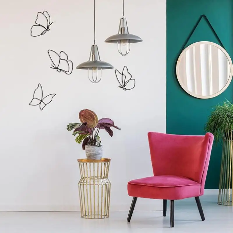 Metal Butterfly Wall Decor (6 Butterflies) Butterfly Metal Wall Art Metal Butterfly Wall Decor Five Pieces Butterfly Wall Art