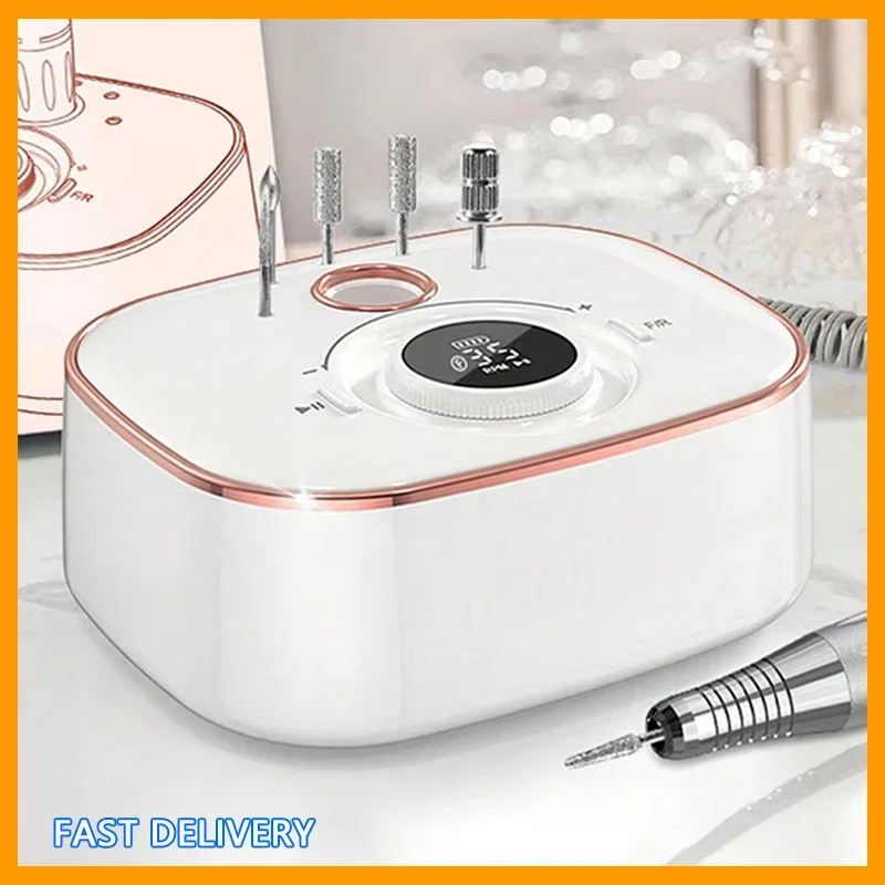 Ensemble de ponceuse à ongles 35000 tr/min, moulin pour manucure avec affichage LED, perceuse de manucure électrique à faible bruit, accessoires et outils pour ongles