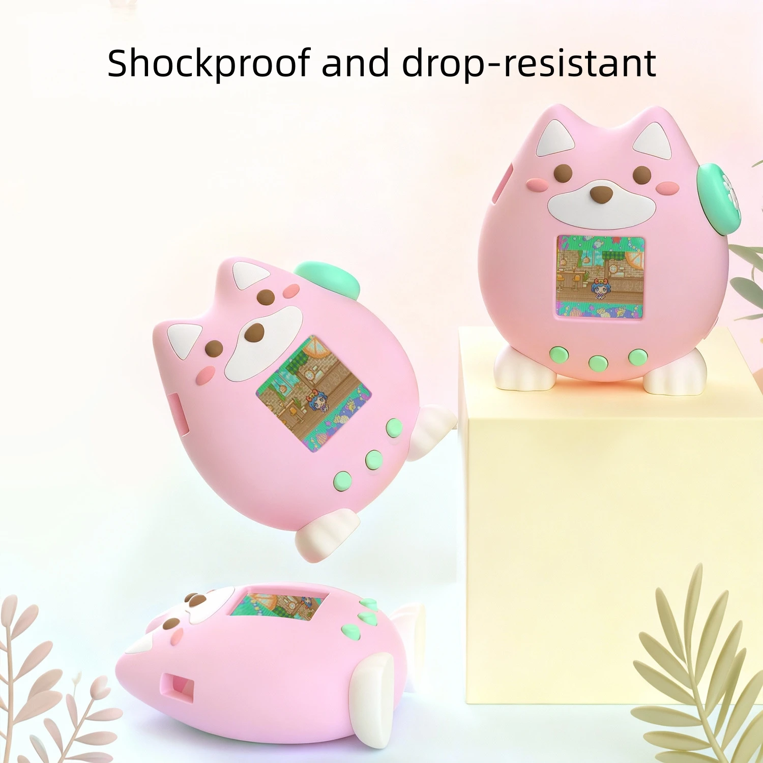 

Silicone Case Cover for Tamagotchi Paradise, Shockproof Cute Cat Cartoon Silicone Protection Case with Button Cover Accessories