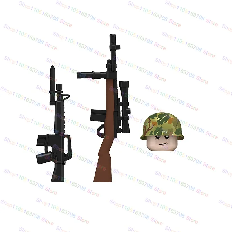 Blocs de construction de soldats de l'armée, chapeau de commandant d'infanterie Marine, drapeau, Mini figurines d'action, accessoires, briques, jouet cadeau, N701-706
