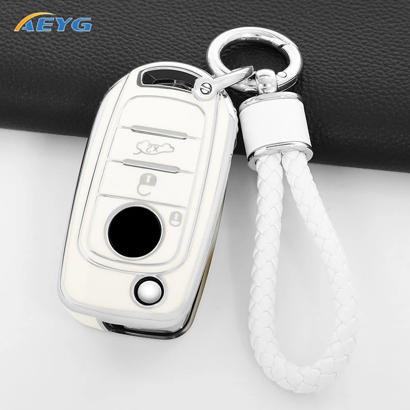 AEYG TPU Car Flip Key Case Cover Shell Fob For FIAT Tipo Tprp Freedom 500X Doblo Argo Nuovo Grazie Key Protective Accessories
