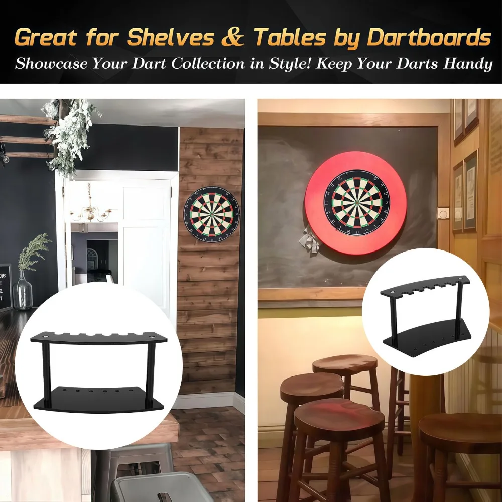 Holds 6 Fully Assembled Steel Or Soft Tip Darts Acrylic Dart Holder Organized Display Compact Dart Stand Tabletop Dart Rack