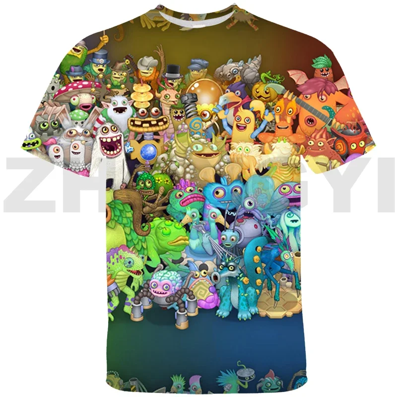 3D Game My Singing Monsters Graphic T Shirts Boy Girl Harajuku Short Tees Tops Women Hip Hop Oversized T Shirt Parent-child Wear