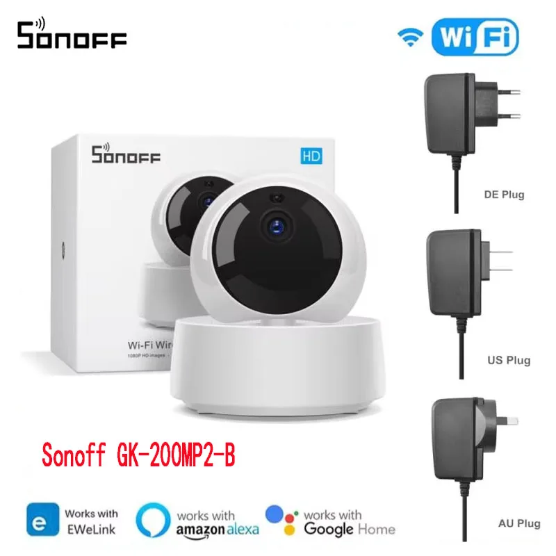 Sonoff GK-200MP2-B Intelligent 1080P HD Mini Wireless WiFi APP Night Vision Monitor for Alexa eWelink Google IP Security Cameras