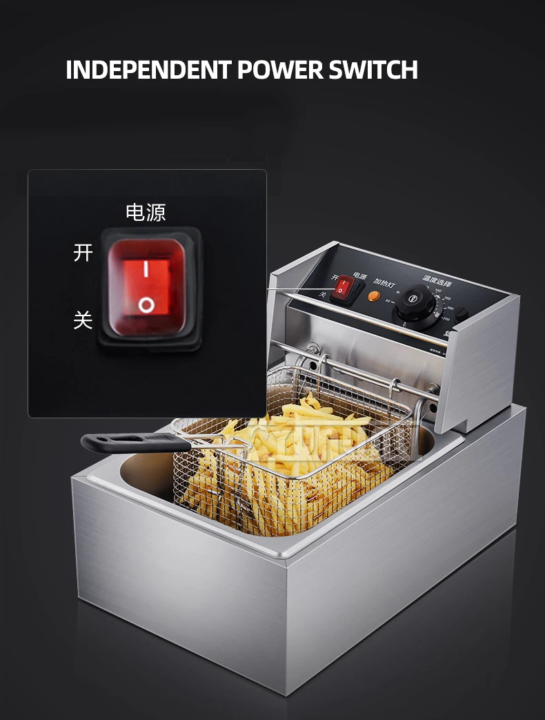 Single-cylinder Cooking Deep Fryer Stainless Steel Commercial Electric Fryer Snak Equipment