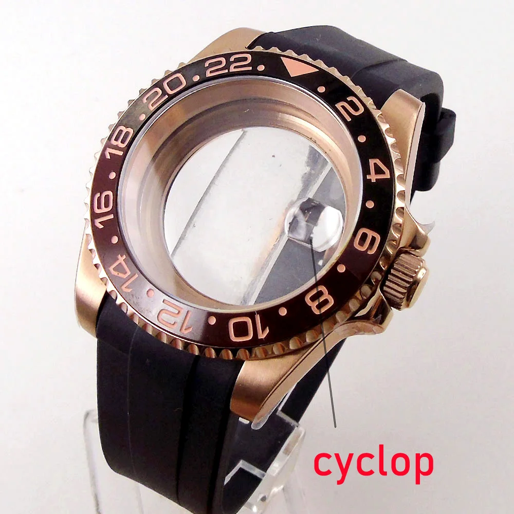 fit NH35 NH36 NH34 10bar 120clicks Bezel 40mm SUB Rose Gold Watch Case Curved End Band image 3
