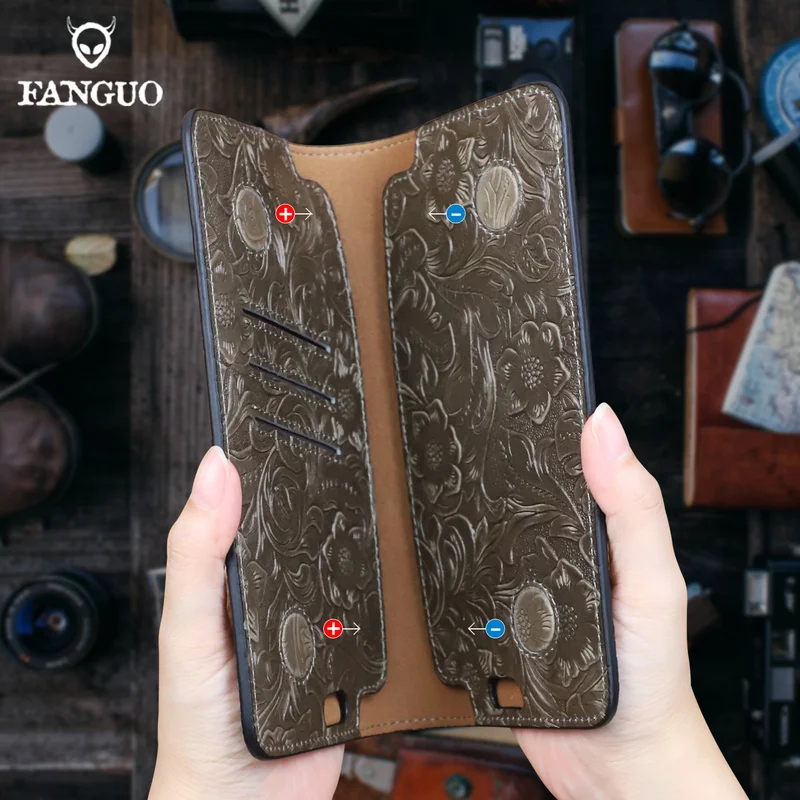Fashion Genuine Leather Double 6.7 Inch Phone Organizer Bag Cowhide Long Wallet Passport Case Clutch Walet