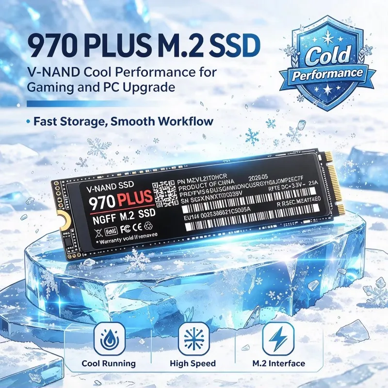 970 PLUS M.2 NGFF SSD 7200MB/s TLC 3D NAND 2280 Internal Solid State Drive 500GB‑4TB For PS5 Gaming Desktop Laptop PC Storage