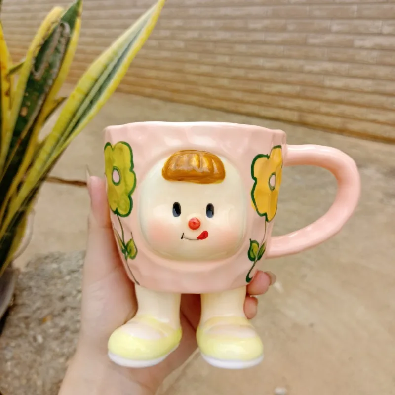 

Creative Niche Cute Multi Girl Mug High Beauty Hand Painted Underglaze Color Milk Cup Breakfast Cup Ice Cream Cup