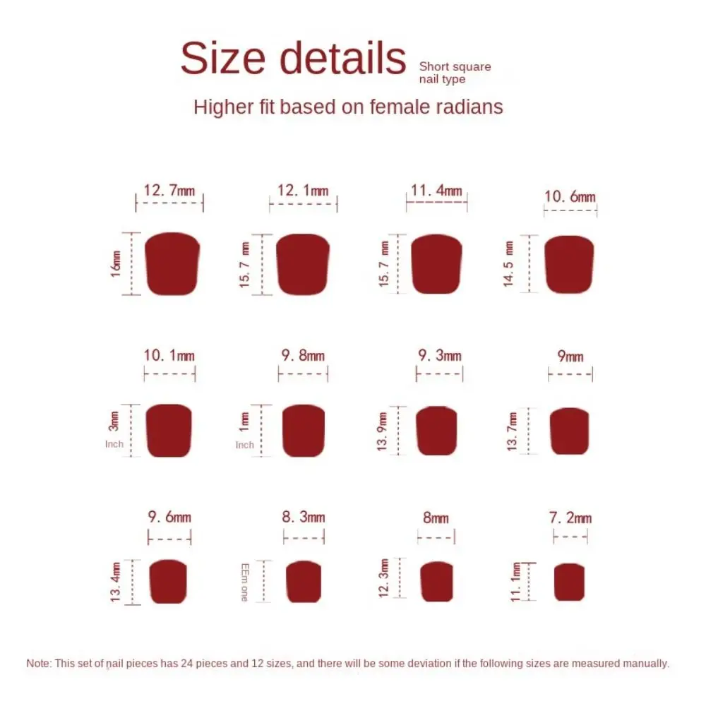 أظافر صناعية جديدة لعيد الحب، أظافر صناعية مربعة اللوز الفرنسي، غطاء كامل قابل للفصل، أطراف أظافر للنساء والفتيات #6