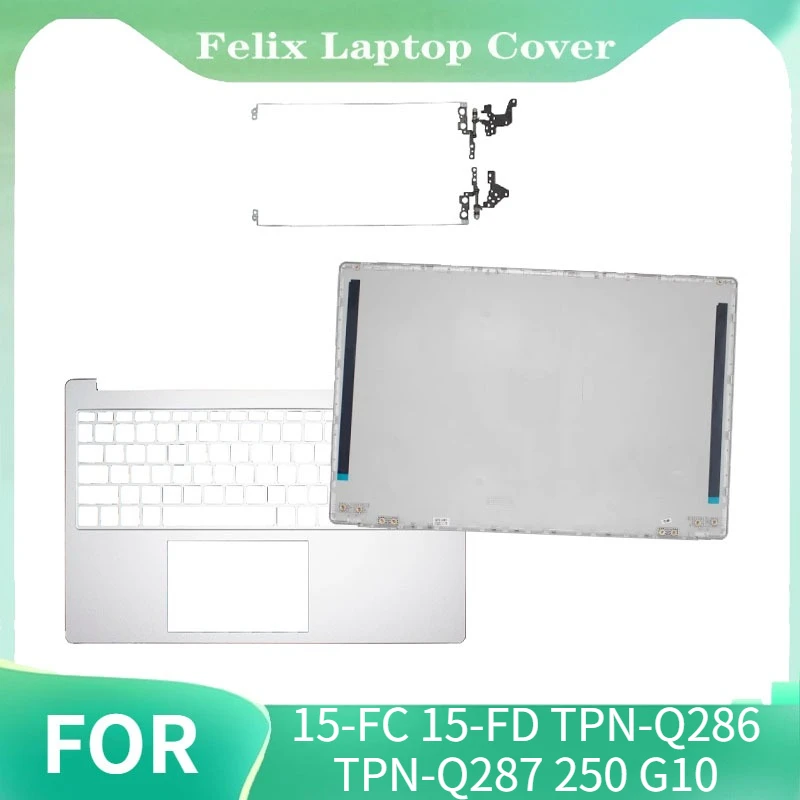 

New For 15-FC 15-FD TPN-Q286 TPN-Q287 250 G10 Laptop LCD Back Cover Palmrest Upper Case Silver N36090-001 Hinges