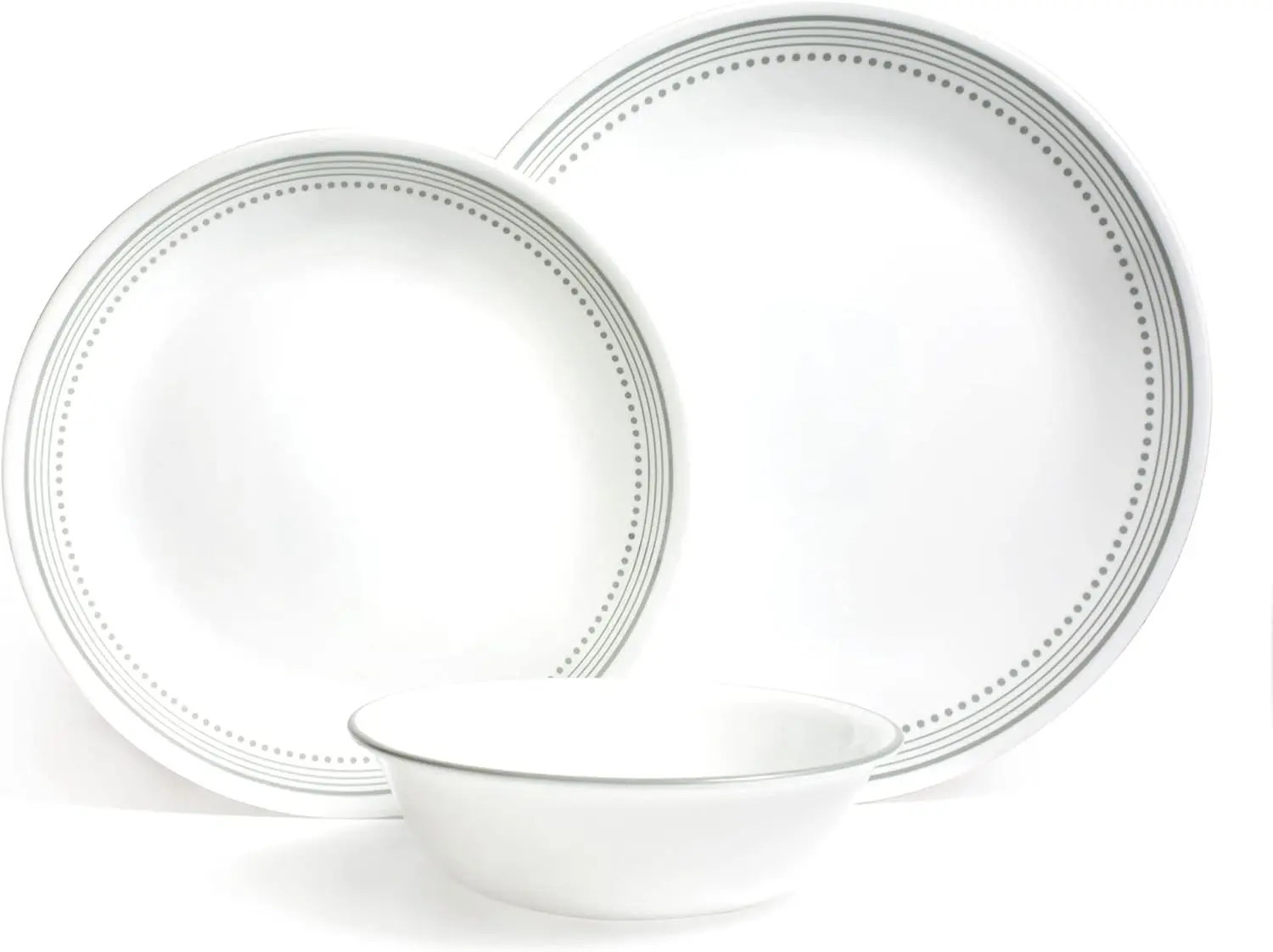 

Dinnerware Set (12pc Set, Mystic Grey)-Dinner Set for 4 Includes 4 x Dinner Plates, Side Plates & Bowls 3 X More Durable, Half T