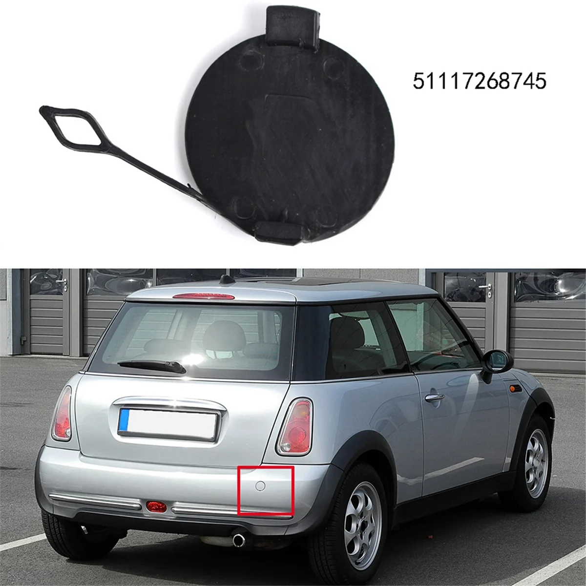 51117268745 Front Bumper Tow Hook Cap Towing Eye Cover 51117268745 for BMW MINI R55-R57 -A33K view 5