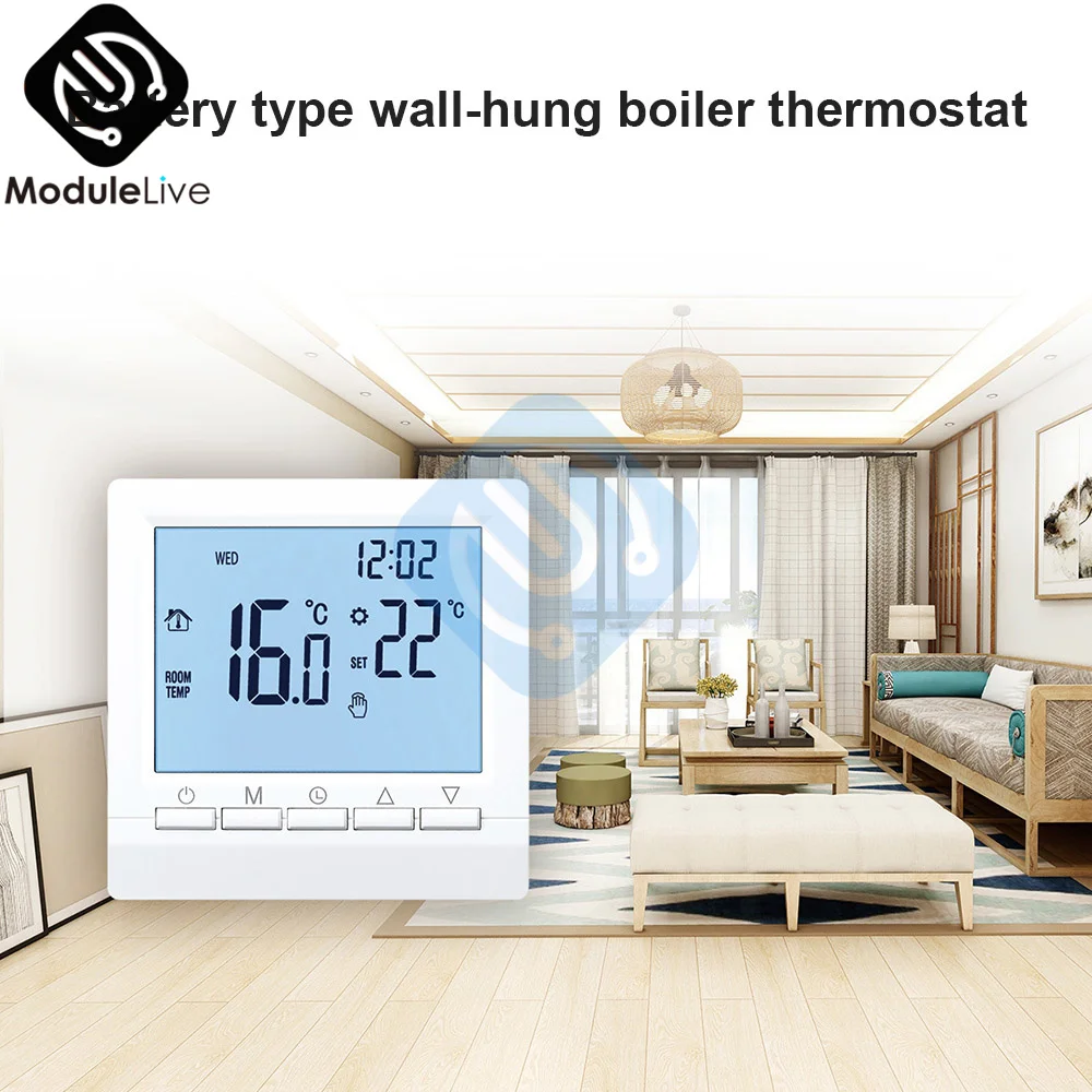 Digital Gas Boiler Thermostat 3A Weekly Programmable Room Indoor Temperature Controller Themoregulator