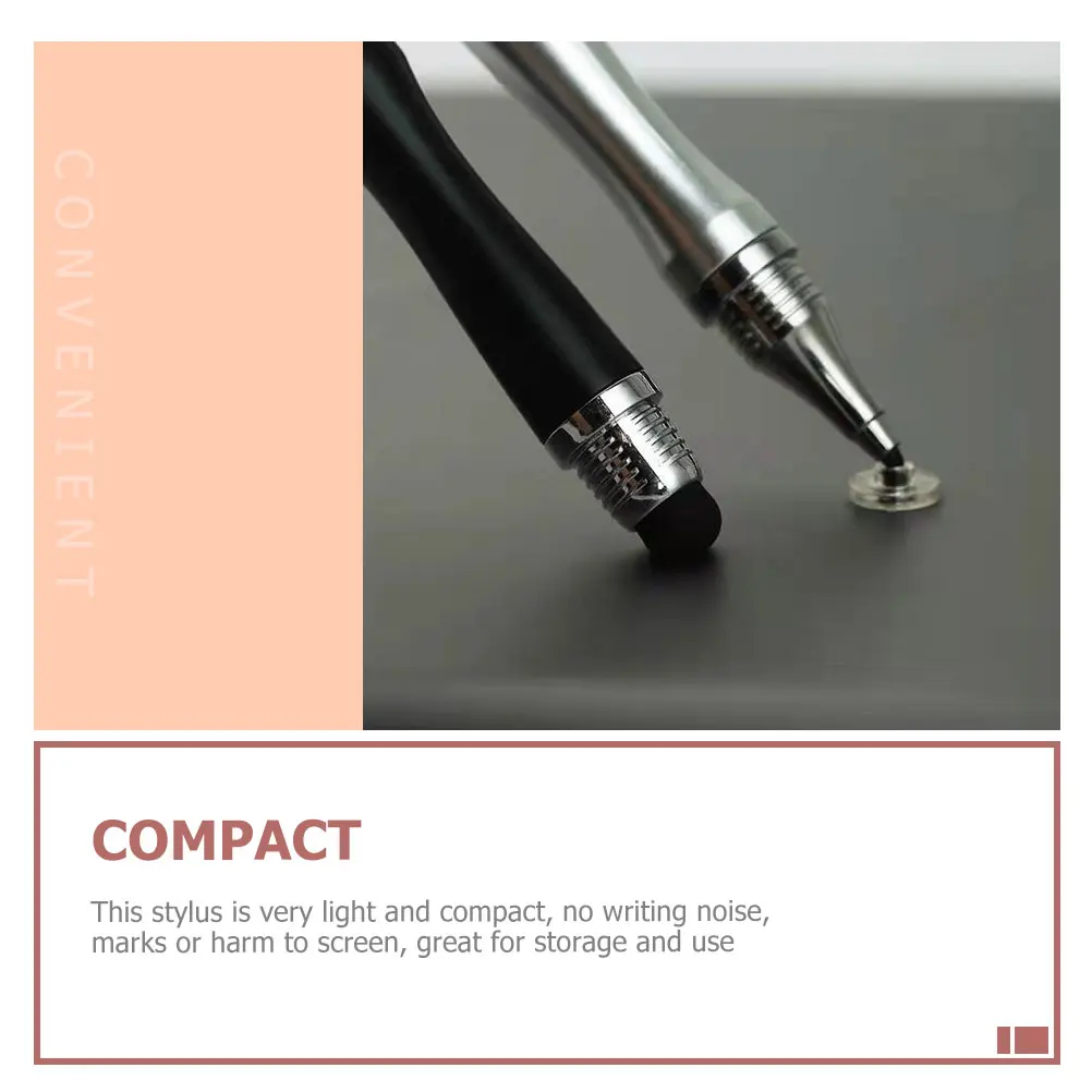 

2pcs Capacitive Stylus Pen Lightweight Compact Compatible Smooth Tip No Noise Harm Screen Writing Touch
