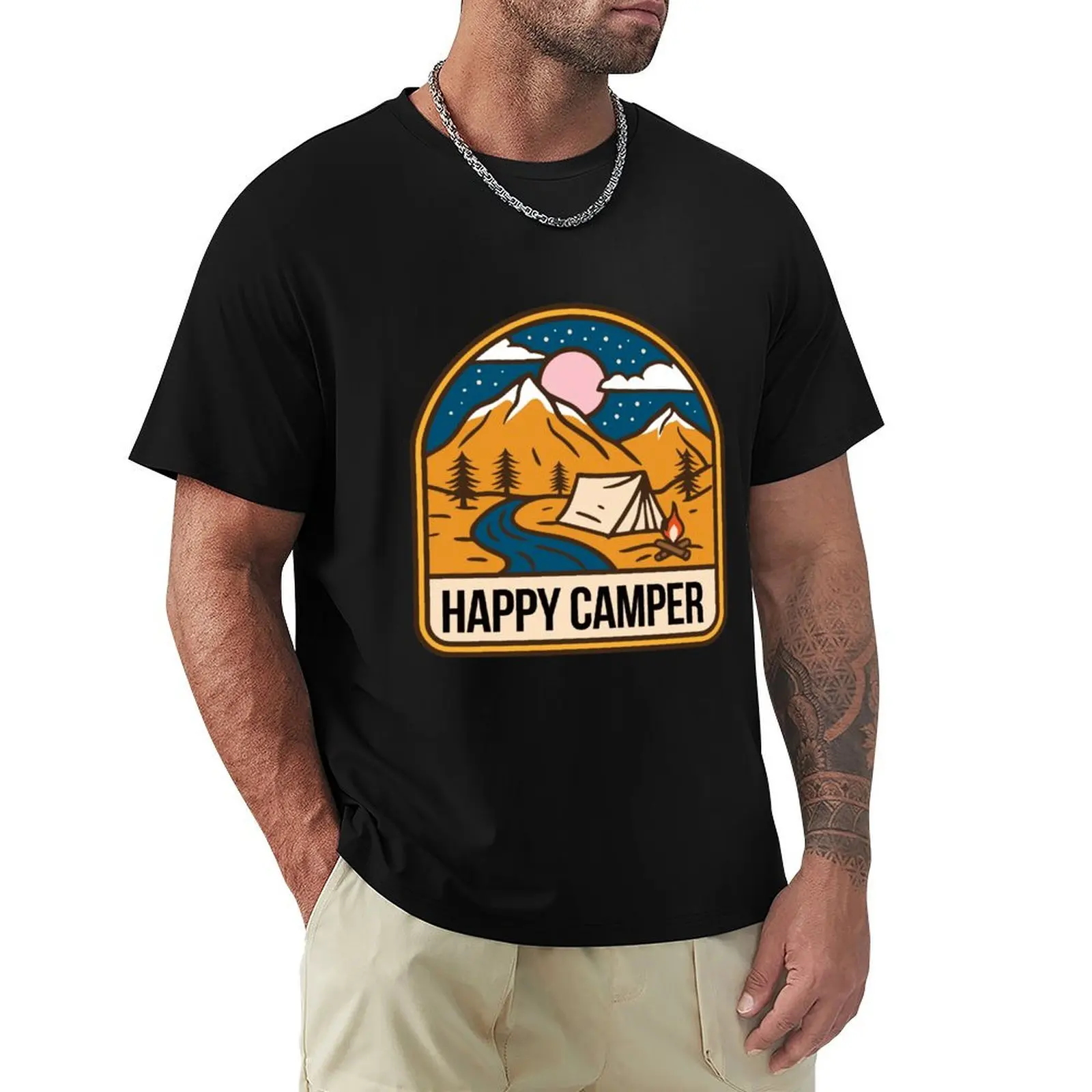 Happy campers T-Shirt Casual Light Summer Short Sleeve Top