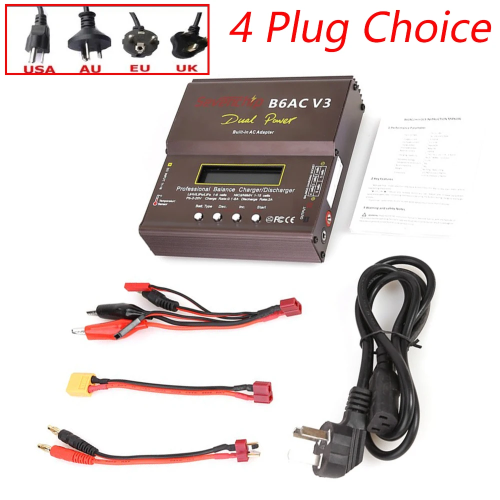 

New 80W imax B6AC V3 Smart Digital Balance Charger For RC Helicopter Re-peak NiMH NiCD LiHV NiCd PB Li-ion Battery Charger
