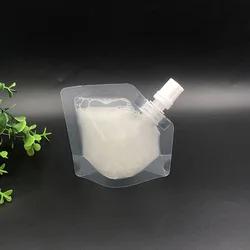 100pcs Mini Travel Storage Bag Spout Pouches Sealed Transparent Small Sample Bags for Body Hand Cream Lotion Shampoo