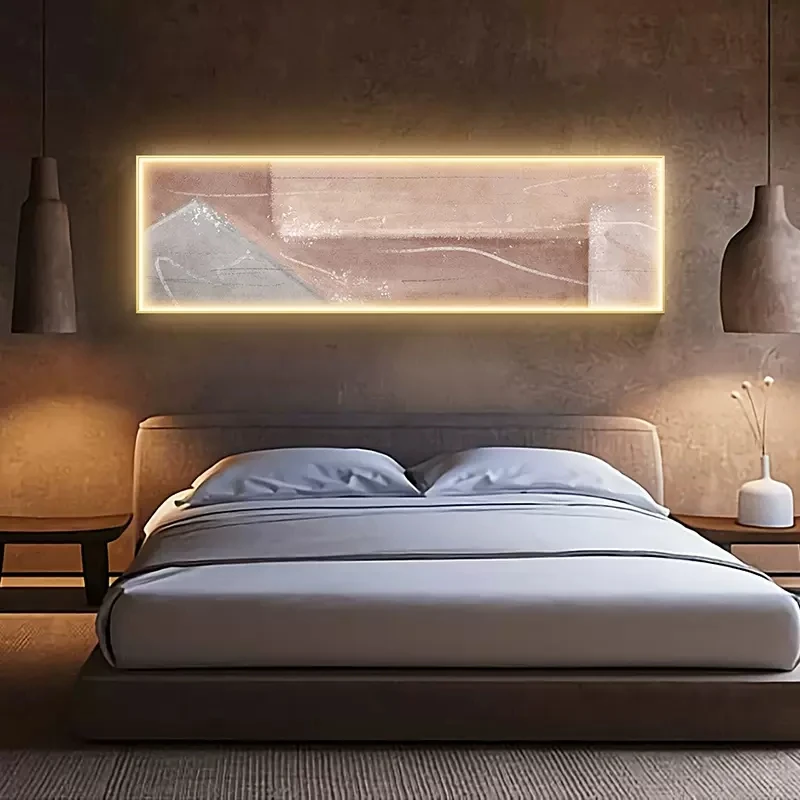 Modern lustre Luminous Interior Painting Led Wall Hanging Lamps  For Bedroom Bedside Room Background Wall Decoration