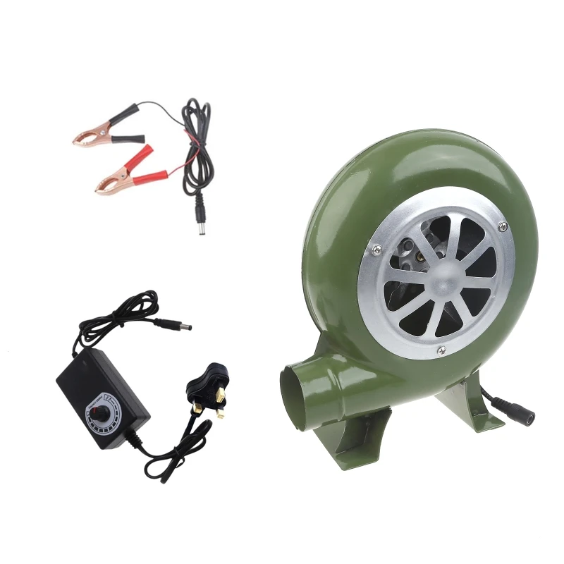 บาร์บีคิวแบบพกพาพัดลม Air Blower สำหรับบาร์บีคิว Camping Cooking DC12V Dropshipping