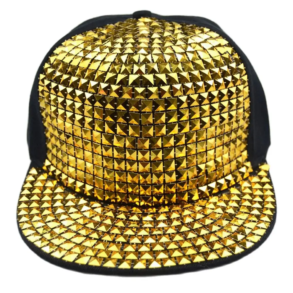 Adjustable Straps Sequins Snapback Hats Bling Flat Bill Baseball Cap Punk Rock Hip Hop Fashion Style Streetwear