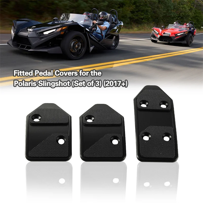 3PCS Anti-Slip Surface For Polaris Slingshot 2017+ Brake Pedal Non-Slip Aluminum Clutch Accelerate Pedals For Car Accessories