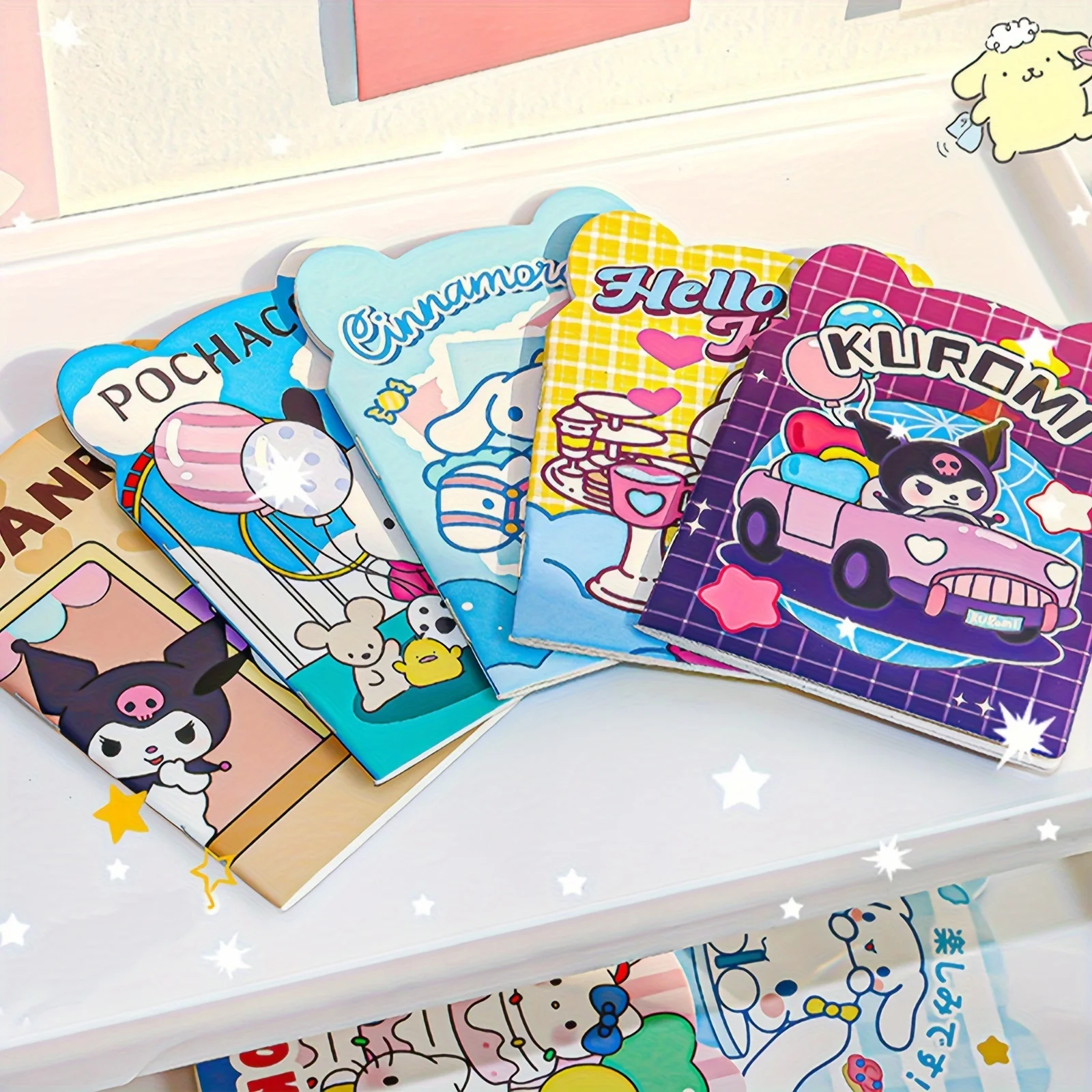 20 قطعة من دفاتر الملاحظات الصغيرة - Hello Kitty، Kuromi، Cinnamoroll، My Melody لوحات مذكرة ملونة بحجم الجيب لهدايا حفلات المكتب