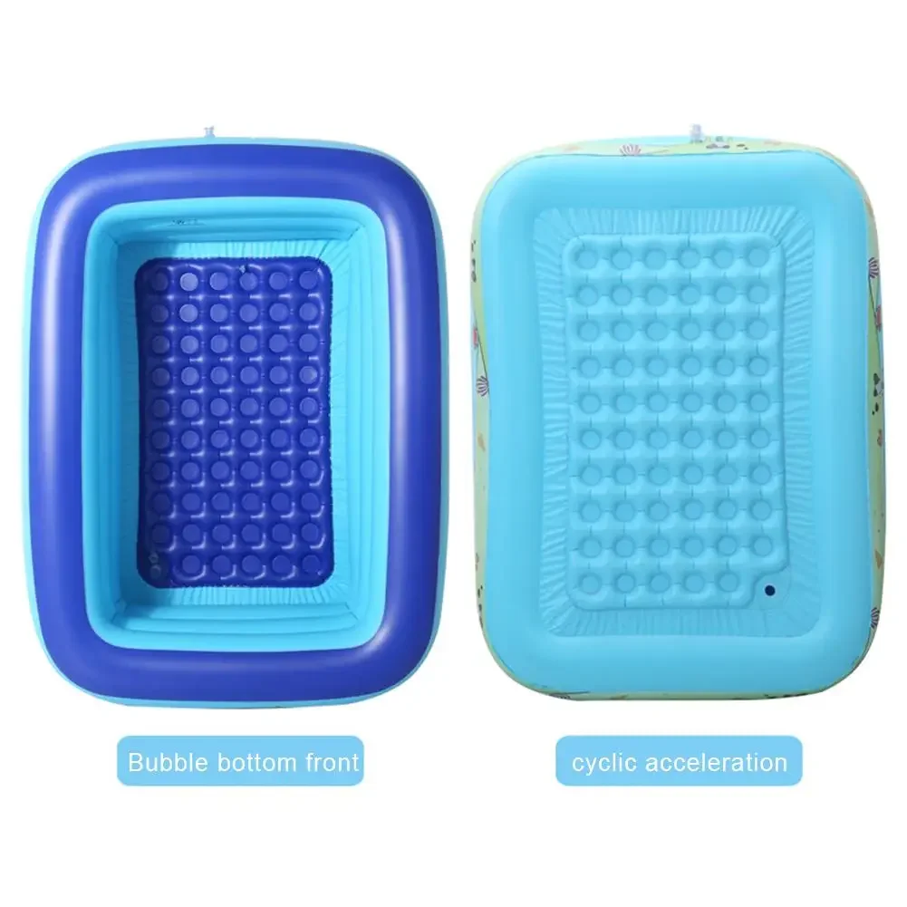 Bañera inflable Rectangular para bebé, piscina portátil de tamaño completo para familia y niños, novedad