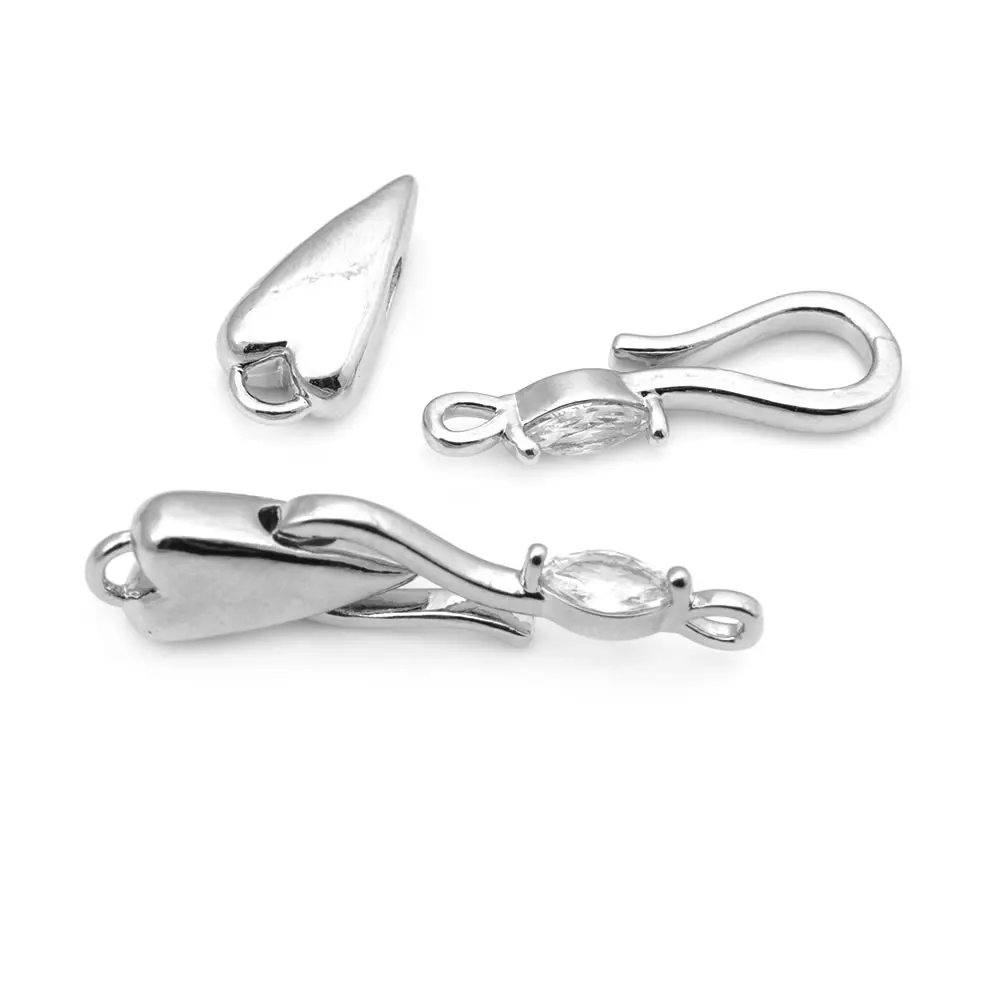 6 set di braccialetti a cuore in ottone e zirconi Color oro 18 carati collegano fermagli accessori per la creazione di gioielli di alta qualità per le donne