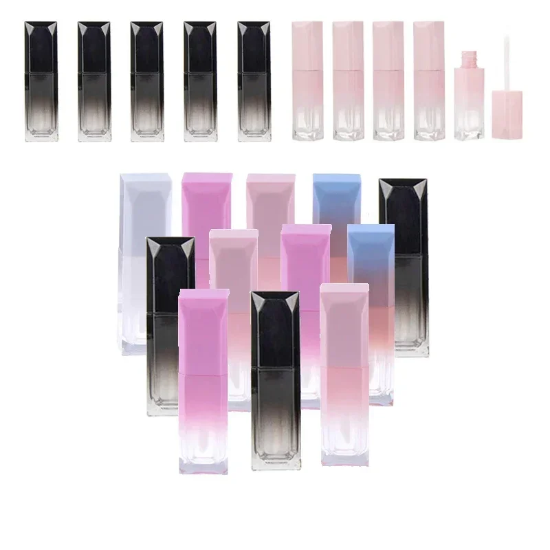 5Pcs 5g Gradient Color Lip Gloss Tubes Bottles Refillable Lip Balm Containers Portable Bottle For DIY Cosmetic Lipstick Sample