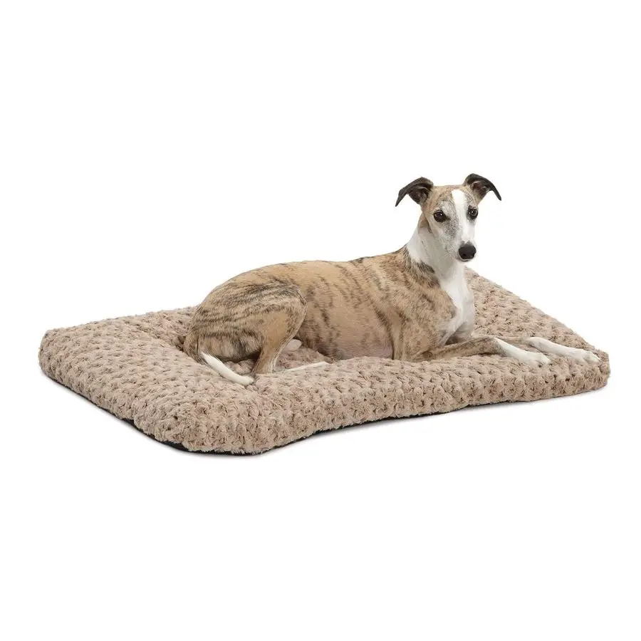 

Intermediate QuietTime Deluxe Mocha Ombre Swirl Plush Pet Bed, Machine Washable, NonSkid Bottom, Soft Crate Mat for 36inch Crate