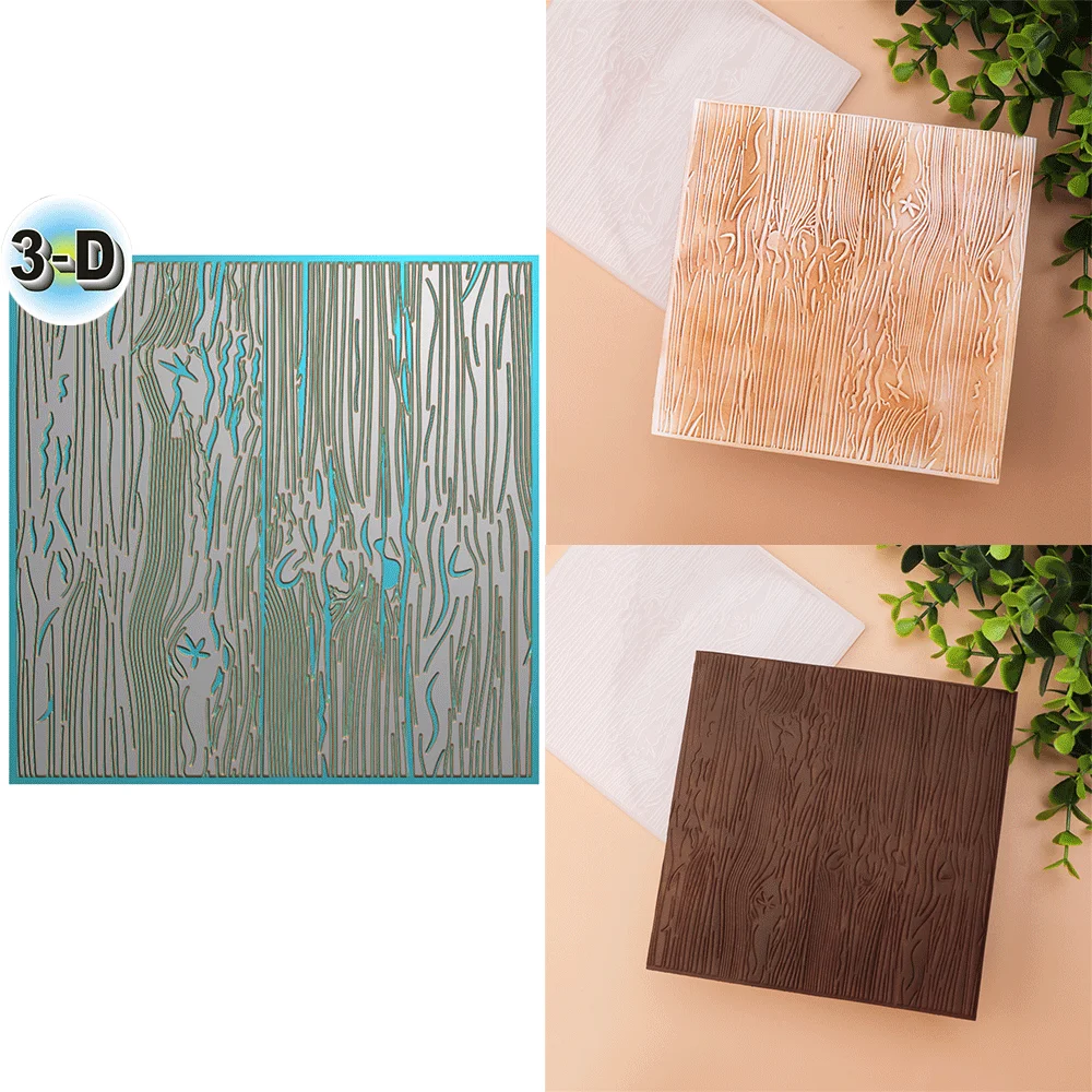 3D-Prägeordner mit Holzhintergrund für Kartenherstellung und Scrapbooking – robuster Kunststoff, einfache Prägung – perfekt 2025, heiß