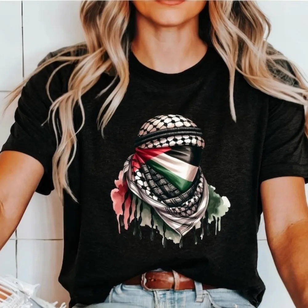 Palestine T Shirt Keffiyeh Shirt Palestine Flag Shirt Charity Donation Summer Unisex Loose Harajuku Breathable Camisetas image 2