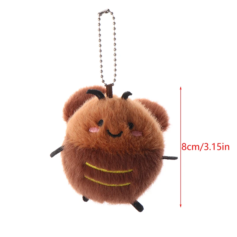Llavero de cucaracha de peluche único; Llavero de muñeco de animal de dibujos animados; Lindo colgante de mochila; Organizador de llaves de coche; Regalos de par ideales.