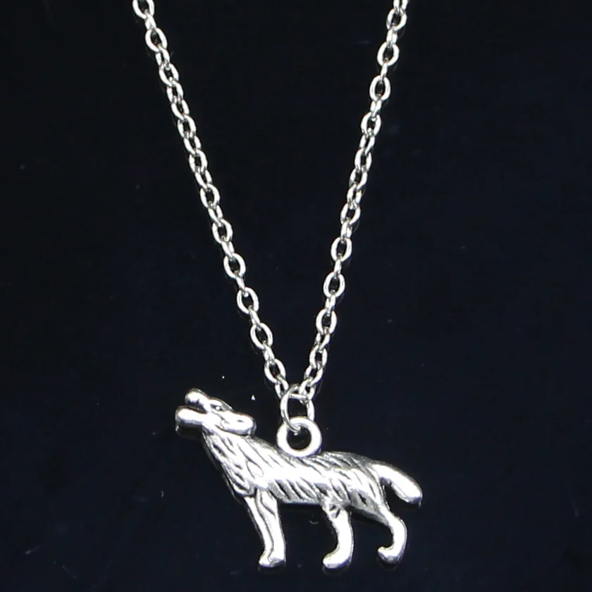 20pcs New Fashion Necklace 26x20mm howling wolf Pendants Short Long Women Men Colar Gift Jewelry Choker