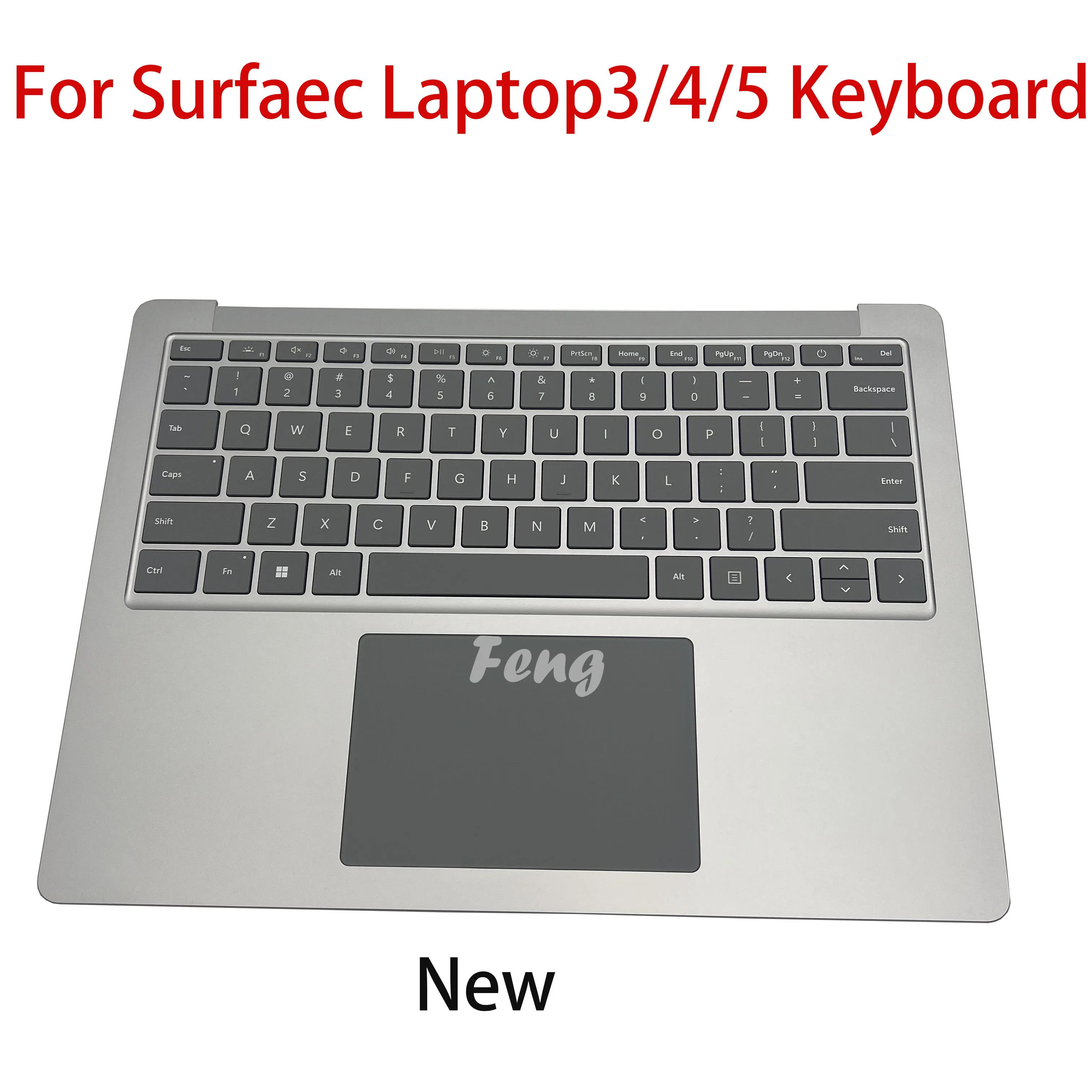 Original For Microsoft Surface Laptop3/4/5/6 1867 1868 1950 1951 2035 Keyboard Palmrest Cover With Touchpad 13.5‘’ Silver US