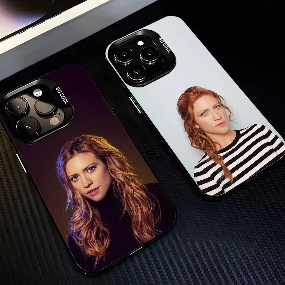 

Amber Hair Vibe B-Brittany Snow Phone Case For iPhone17,16,15,14,13,12,Pro Max Black Colored Silver Plated Inside Cover