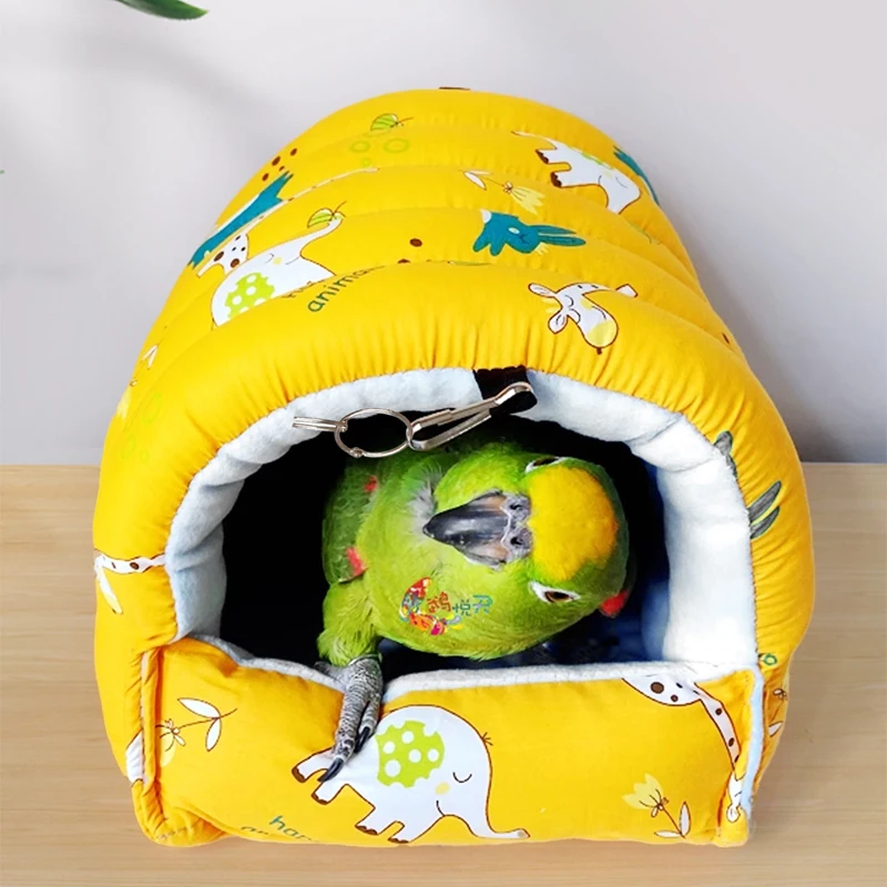 1szt Cute Print Bird Bed Mini Cage Rabbit Squirrel Mat Guinea Pig Nest Hamster House Small Animal Sleeping Bed Pet Hanging Cage