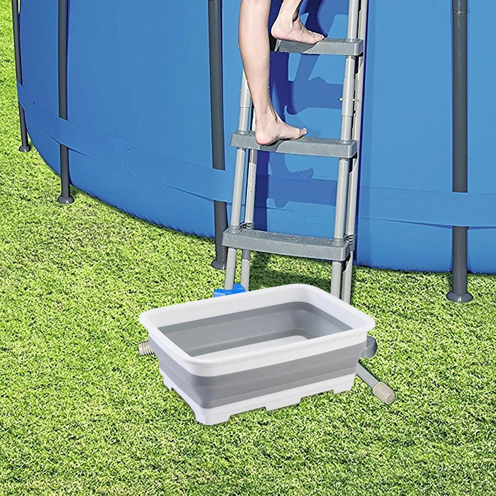 حمام سباحة القدم، صينية غسيل القدم القابلة للطي، حوض استحمام القدم غير قابل للانزلاق لملحقات حمامات السباحة فوق الأرض