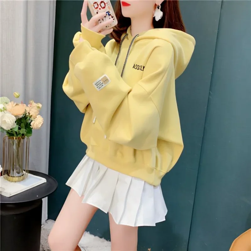 

Women Goth Elegant Za 2024 Winter Clothes Woman Sweatshirt Aesthetic Hoodie Long Sleeve Harajuku Korean Autumn for Teens Coat Xl