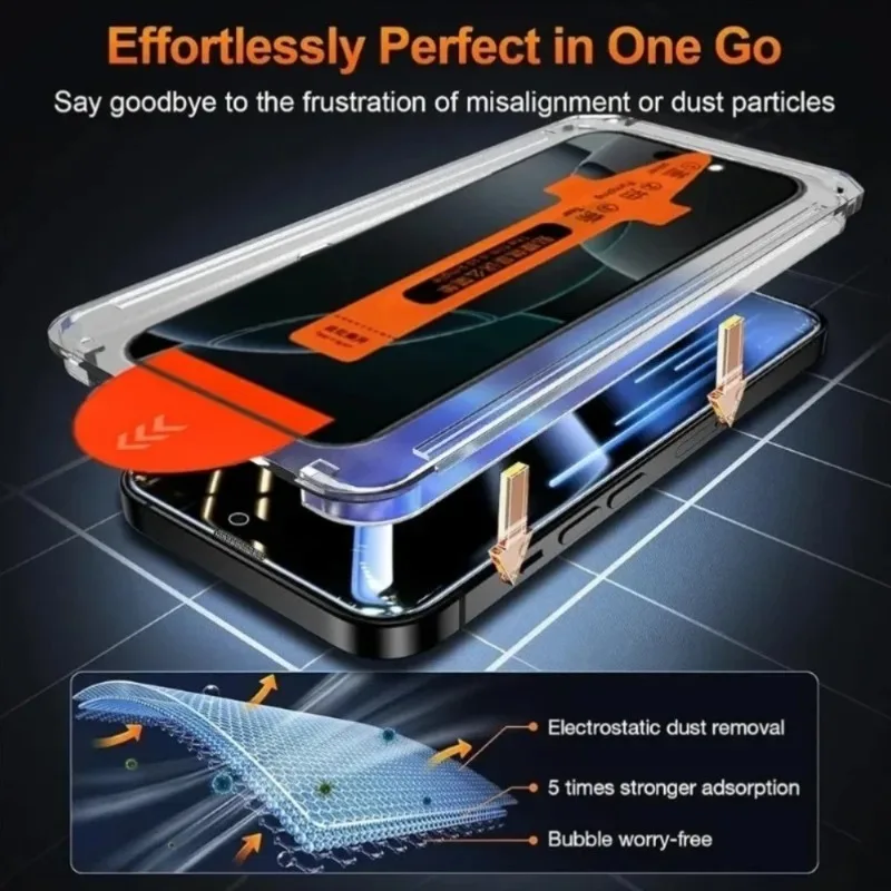 4 Stück Anti-Spionage-Hartglas für iPhone 17 16 15 14 Pro Max Air 16e 15 Plus 13 12 11 Pro XR XS Max Staubfreies Installationsglas