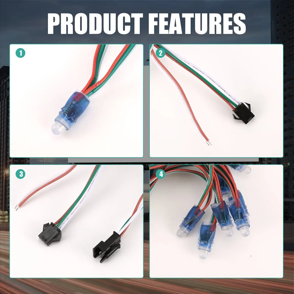 ▲[T73C]500Pcs 12mm WS2811 Full Color LED Pixel Light Module DC5V IP68 Waterproof RGB 2811 1903 IC Digital LED Christmas Light