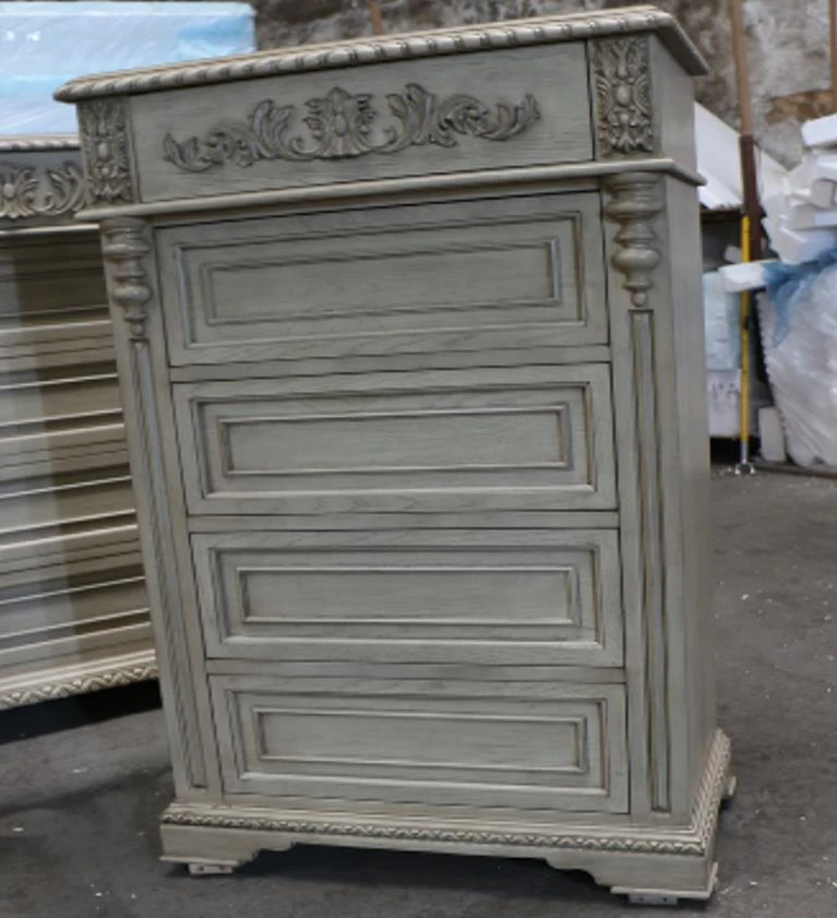 AA rural solid wood chest of drawers retro simple light luxury old hand-carved  drawer storage cabinet