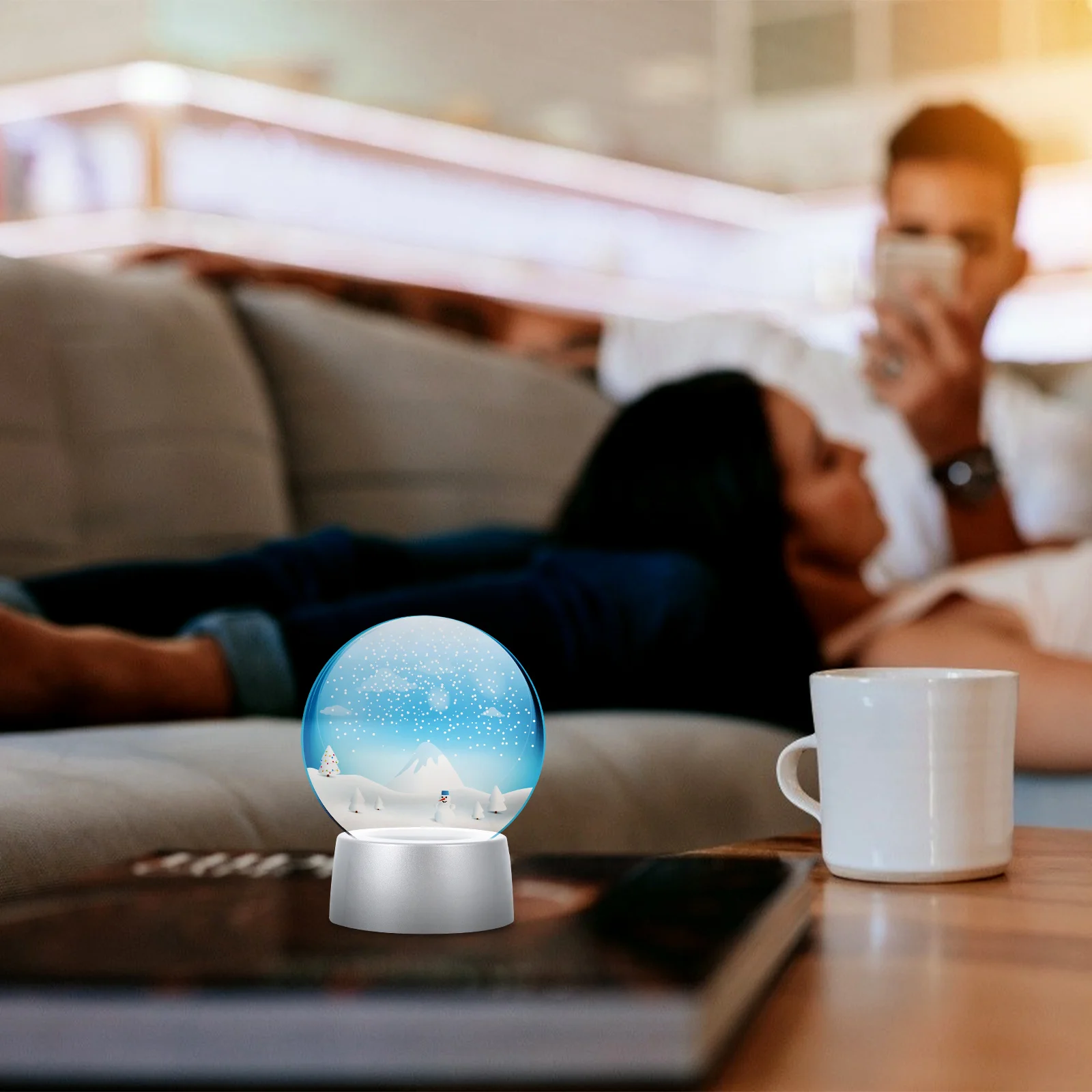 

1pc Led Crystal Ball Base Iron Craft Glowing Pedestal For Home Decor Living Room Bedroom Office Display Luminous Base Glass Art