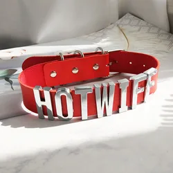 Collar de hotwwife Sexy gótico para mujeres y hombres, Gargantilla personalizada con nombre y letras, joyería de Cosplay BDSM, nueva moda