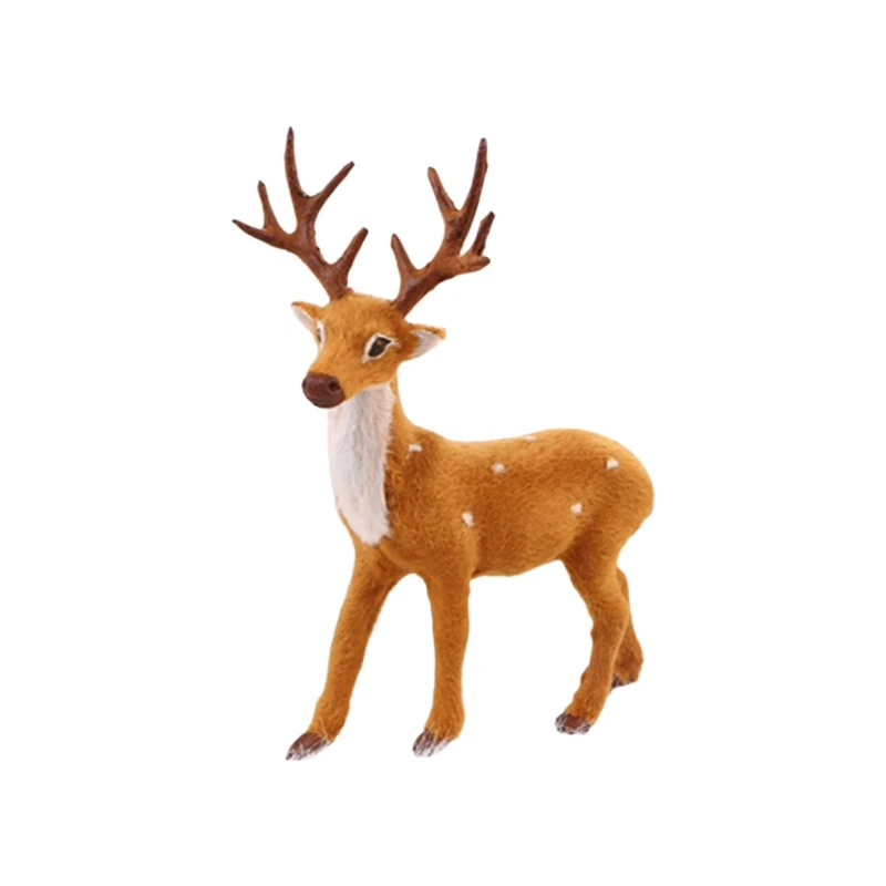 15/20/25/30/35cm Simulation Plush Reindeer Christmas Deer Xmas Elk Decorations for Home New Year Ornaments