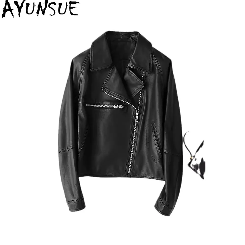 AYUNSUE veste en cuir véritable femmes 2025 100% peau de mouton femmes manteaux nouvelles vestes de moto printemps automne vêtements tannage végétal