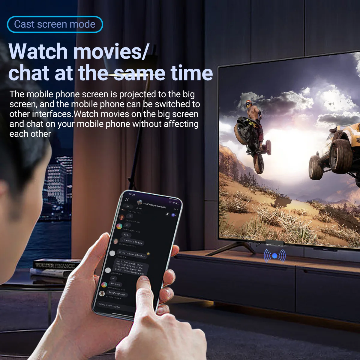 A Screen Projector That Can Be Used Even If There Is No Internet At Home.HDMI 4K/30Hz Audio/video Wireless Screen Projector