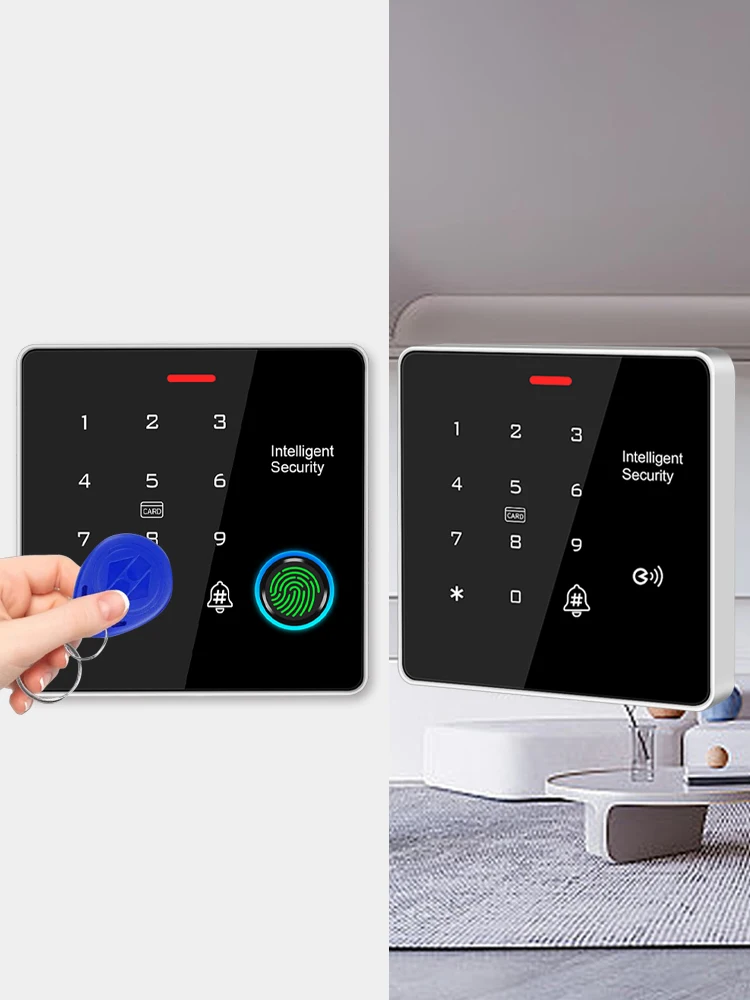 TF886 Fingerabdruck-Tastatur, eigenständiger RFID-Kartenleser für 12 V elektrisches Zugangskontrollsystem, Türeinstieg, Hintergrundbeleuchtung aus Zinkmetall